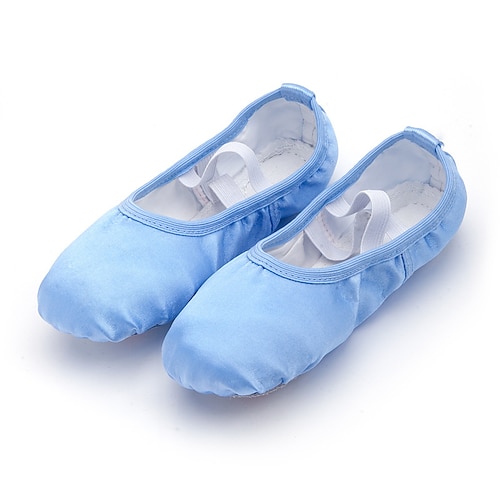 

Women's Ballet Shoes Practice Trainning Dance Shoes Stage Indoor Performance Flat Flat Heel Elastic Band Nude Blue Pink / Satin / Girls'