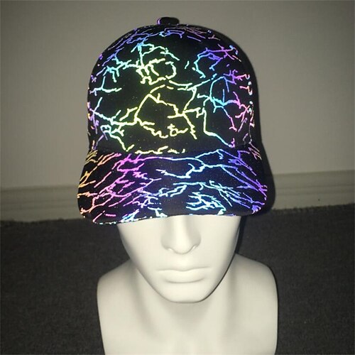 

Colorful Dazzling Color Reflective Baseball Cap Europe and the United States Hip-hop Luminous Rainbow Hat Men and Women Sun Hat