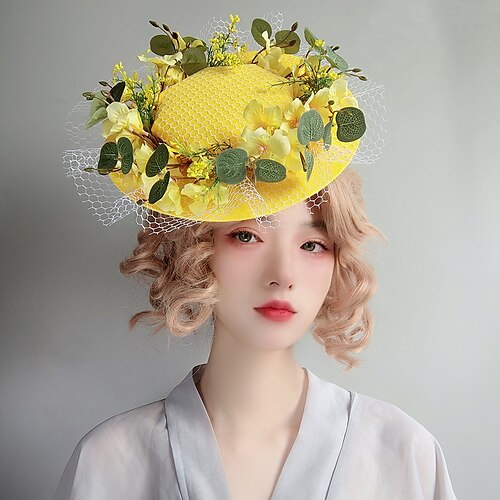 

2022 Spring And Summer New Flowers Flat Top Hat Wedding Dress Accessories Bridal Headwear Photo Hair Accessories