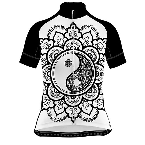 

21Grams Women's Short Sleeve Cycling Jersey Bike Jersey Top with 3 Rear Pockets Mountain Bike MTB Road Bike Cycling Breathable Quick Dry Moisture Wicking Black White Spandex Polyester Sports Clothing