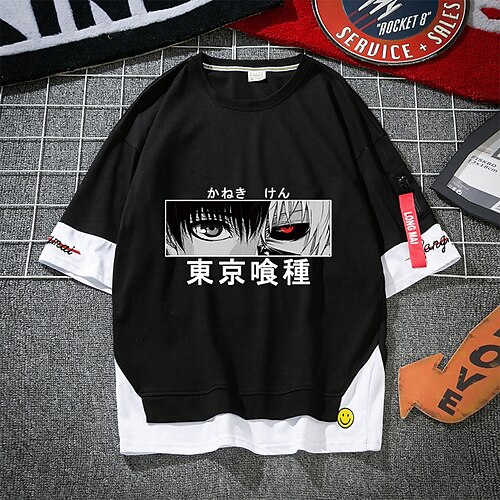 

Tokyo Ghoul Ken Kaneki Zeichentrick Manga Zurück zur Schule Anime gefälschtes zweiteiliges Harajuku Grafik Oberbekleidung Für Herren Damen Unisex Erwachsene Heißprägen 100% Polyester