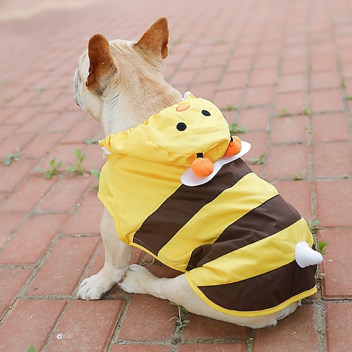 

Pet raincoat Corgi method Shiba Inu Teddy side shepherd golden retriever dog waterproof little bee clothes