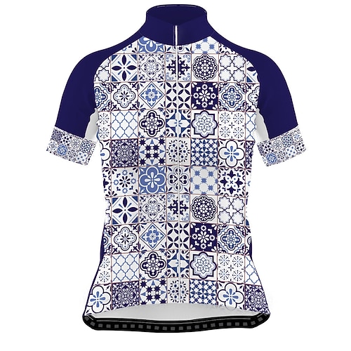 

21Grams Women's Short Sleeve Cycling Jersey Bike Jersey Top with 3 Rear Pockets Mountain Bike MTB Road Bike Cycling Breathable Quick Dry Moisture Wicking Dark Navy Spandex Polyester Sports Clothing