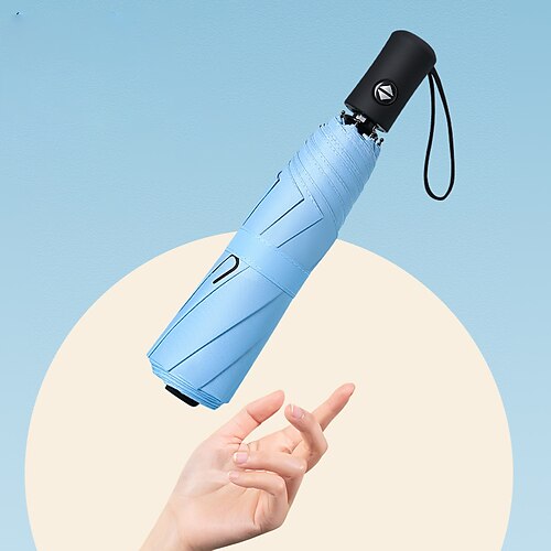 

Fully Automatic Uv Brand Vinyl Sunny Umbrella Dual-use Anti-ultraviolet Sunshade Female Sunscreen Three-fold Folding Sun Umbrella