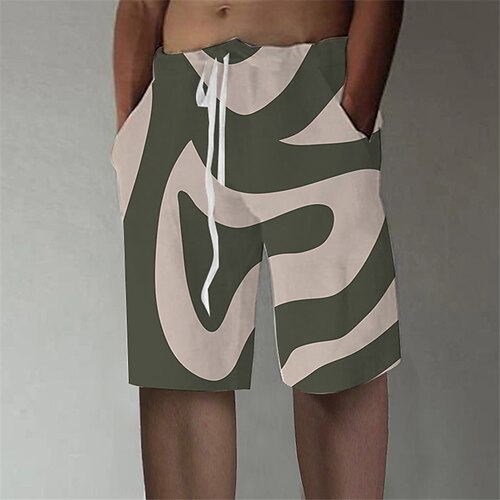 

Men's Designer Streetwear Shorts Beach Shorts 3D Print Drawstring Elastic Waist Short Pants Casual Daily Micro-elastic Graphic Patterned Abstract Breathable Soft Mid Waist Green S M L XL XXL