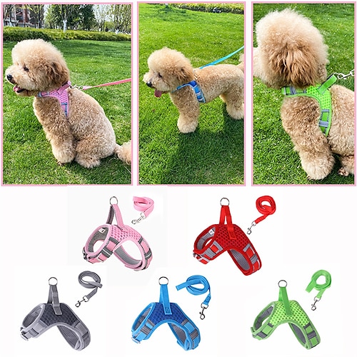 

Pet Chest and Back Traction Rope Cat Dog Chest Strap Breathable Reflective Walking Dog Chain
