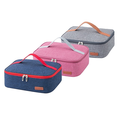 

Thickened Square Lunch Box Bag Oxford Cloth Waterproof Aluminum Foil Insulation Lunch Bag Flat Dinner Plate Bag Lunch Bag