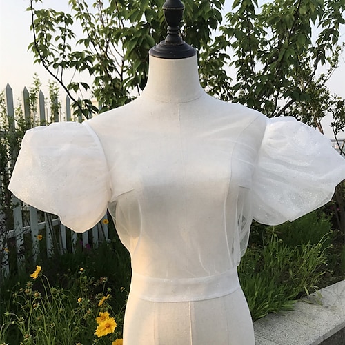 

Short Sleeve Bridal / Sweet Tulle Wedding / Engagement Party Shawl Wrap / Shawls / Women's Wrap With Paillette
