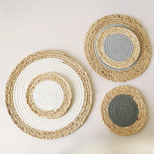 

Trivets for Hot Dishes,Kitchen Hot Pads for Countertops,Woven Wood Place Mats for Dining Table,Heat Resistant Holders