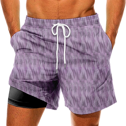 

Men's Swim Trunks Swim Shorts Quick Dry Board Shorts Bathing Suit with Pockets Compression Liner Drawstring Swimming Surfing Beach Water Sports Floral Summer / Stretchy