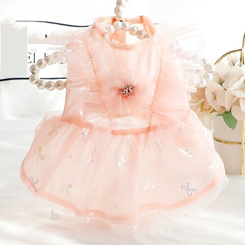 

Perros Gatos Vestidos Gasas y Telas Transparentes Graphic Moda Estilo lindo Fiesta Uso Diario Ropa para Perro Ropa para cachorros Trajes De Perro Transpirable Morado Rosa Disfraz para perro niña y