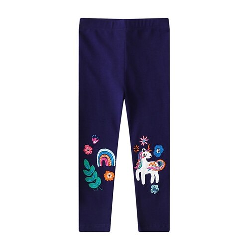 

Kids Girls' Pants Animal Basic Casual Cotton 2-8 Years Fall Navy Blue