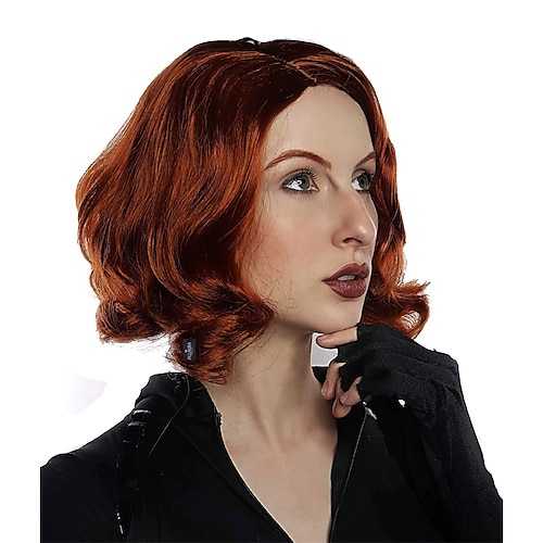 

avenging widow parrucca costume per le donne scully cosplay parrucche rosse auburn regina degli scacchi zenzero parrucche vedova nera