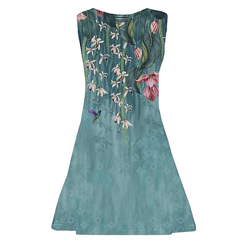 

Enfants Fille Robe Floral Sans Manches du quotidien Vacances Imprimer Le style mignon Décontractées Doux Polyester Au dessus du genou Robe à Bretelles Robe Trapèze Eté Printemps 3-10 ans Blanche bleu