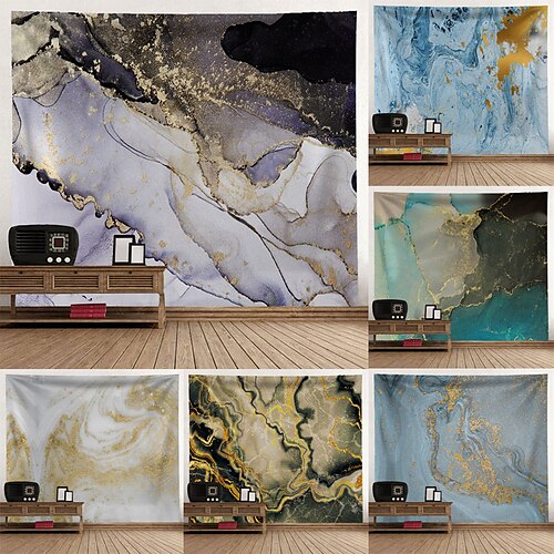 

Tapiz de pared grande abstracto, decoración artística, manta, cortina, colgante, hogar, dormitorio, sala de estar, decoración de poliéster