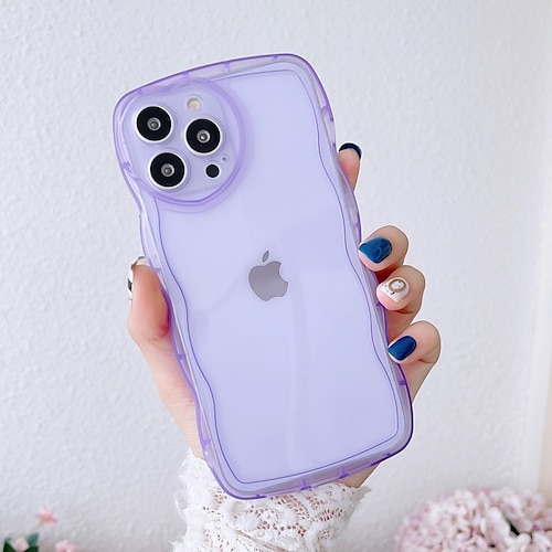 

Phone Case For Apple Back Cover Classic Series iPhone 14 Pro Max 14 Plus 13 12 11 Pro Max Mini X XR XS Bumper Frame Soft Edges Non-Yellowing Lines / Waves Transparent Solid Colored TPU