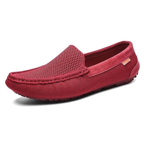 

Hombre Zapatos de taco bajo y Slip-On Mocasín Zapatos Confort Zapatos de Cuna Casual Diario Oficina y carrera Flying Weaving Negro Borgoña Gris Otoño Primavera