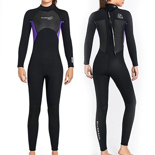 

Dive&Sail Women's Full Wetsuit 3mm SCR Neoprene Diving Suit Thermal Warm Windproof UPF50 High Elasticity Long Sleeve Full Body Back Zip - Swimming Diving Scuba Kayaking Patchwork Spring Summer Winter