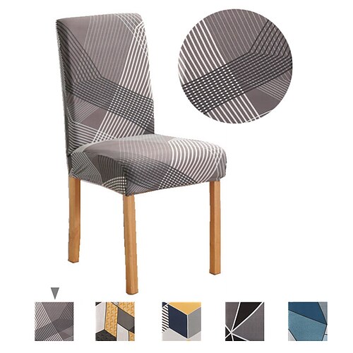 

Stretch Kitchen Chair Cover Slipcover for Dinning Party Plaid High Elasticity Fashion Printing Four Seasons Universal Super Soft Fabric