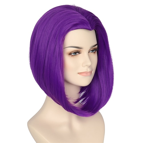 

Raven Wig Short Purple Wig with Widow's Peak Women Girls Cosplay Wig