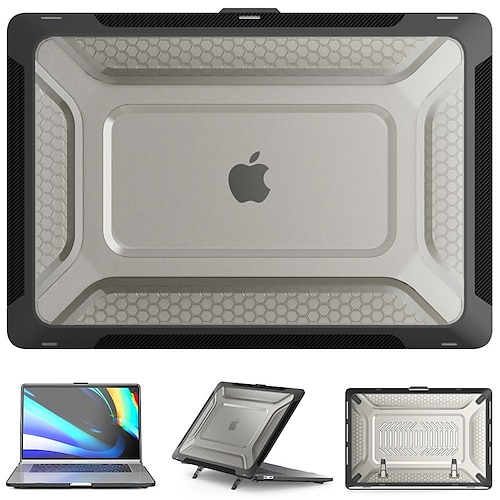 

Protective Case for MacBook Air 13 inch 2021 2020 Release A2337 M1 A2179 Model Touch IDHeavy Duty Honeycomb Hard Shell with Slim TPU Bumper and Fold Kickstand