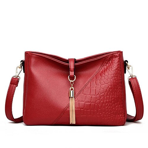 

Women's Sling Bags Tote Crossbody Bag PU Leather Solid Color Daily