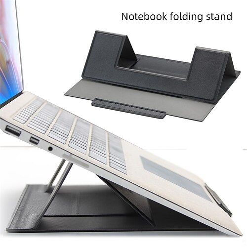 

Laptop Stand for Desk Adjustable Laptop Stand PU Leather Portable Foldable All-In-1 Laptop Holder Compatible with Kindle Fire iPad Pro MacBook Air Pro 9 to 15.6 inch 17 inch