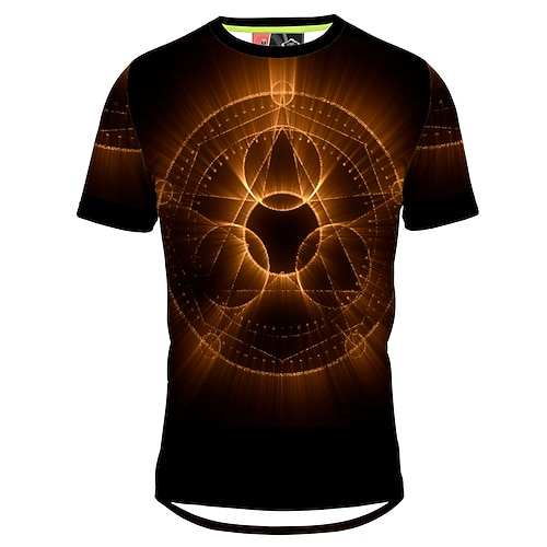 

21Grams Men's Downhill Jersey Short Sleeve Bike Top with 3 Rear Pockets Mountain Bike MTB Road Bike Cycling Breathable Quick Dry Moisture Wicking Reflective Strips Brown Polyester Spandex Sports