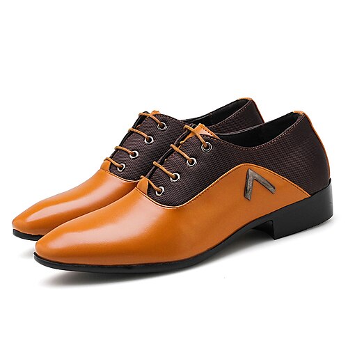 

Hombre Oxfords Casual Clásico Diario Oficina y carrera PU Negro Amarillo Primavera Verano