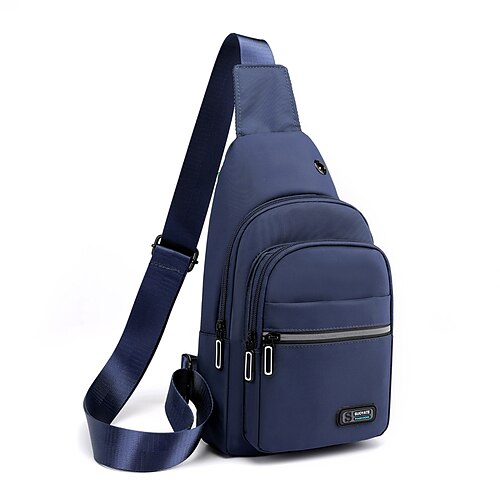

Men's Sling Shoulder Bag Oxford Cloth Nylon Zipper Solid Color Daily Outdoor Green Black Blue Gray