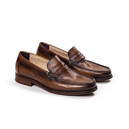 

hombre mocasines piel vacuno retro clásico formal confort británico primavera verano