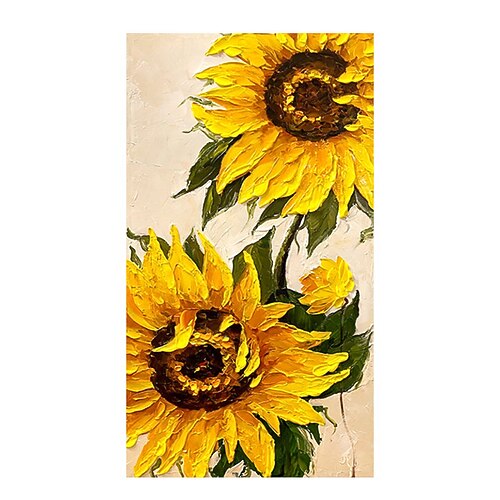 

Handmade Hand Painted Oil Painting Wall Art Abstract Yellow Sun Flower Home Decoration Decor Rolled Canvas No Frame Unstretched