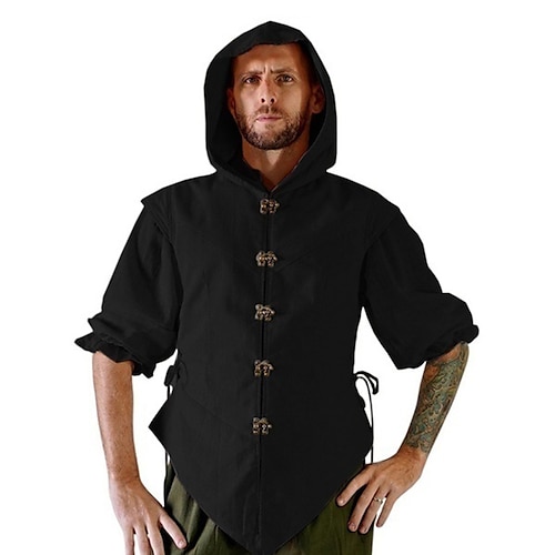 

Knight Ritter Outlander Plus Size Retro Vintage Medieval 17th Century Blouse / Shirt Men's Costume Vintage Cosplay Party / Evening Long Sleeve Blouse Masquerade