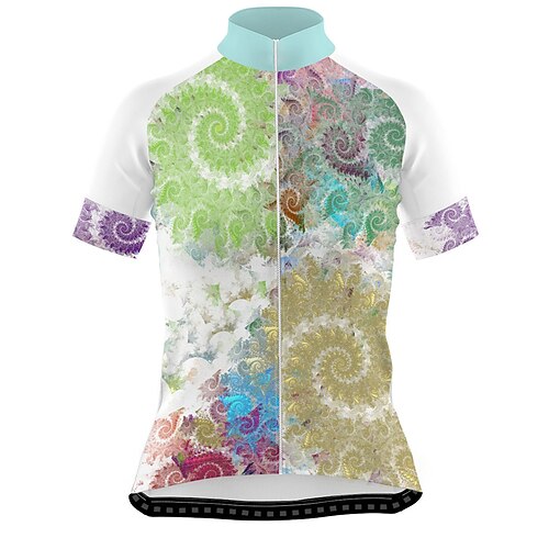 

21Grams Women's Cycling Jersey Short Sleeve Bike Jersey Top with 3 Rear Pockets Mountain Bike MTB Road Bike Cycling Breathable Quick Dry Moisture Wicking Reflective Strips Green Polyester Spandex