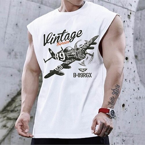 

Men's Unisex T shirt Tee Graphic Prints Crew Neck Blue White Black Aircraft Outdoor Street Cap Sleeve Print Clothing Apparel Sports Designer Casual Big and Tall / Summer / Summer