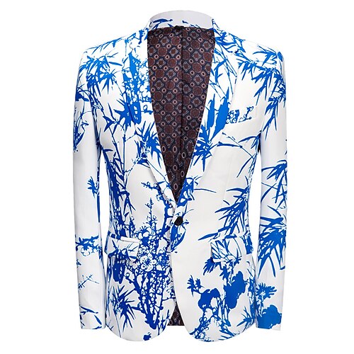 

Men's Ugly Blazer Regular Regular Fit Print Blue 2022 / Winter