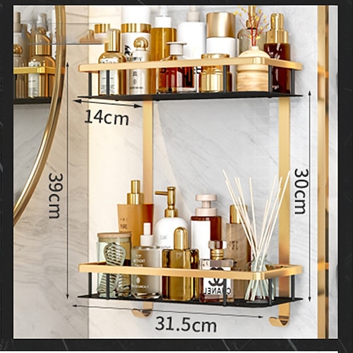 Wall Mounted Gold Stainless Steel Bathroom Soap Dish Bath Shower Corner  Shelf