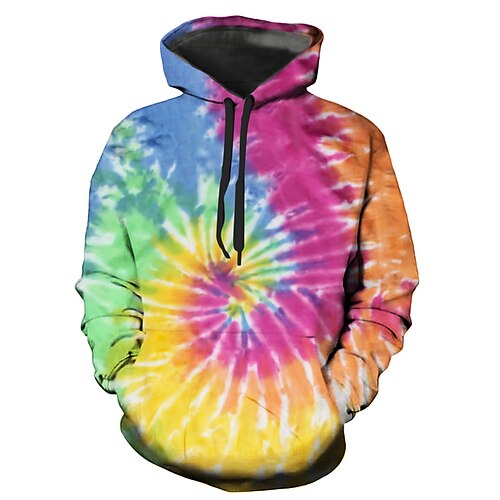 

Men's Unisex Pullover Hoodie Sweatshirt Tie Dye Graphic Prints Print Daily Sports 3D Print Designer Casual Hoodies Sweatshirts Yellow