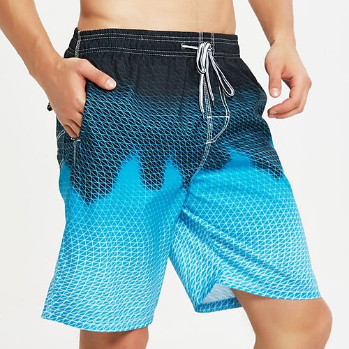 

Men's Active Swim Shorts Swim Trunks Board Shorts Elastic Waist Elastic Drawstring Design Graphic Comfort Breathable Short Sports Outdoor Casual Daily Fashion Streetwear Blue Micro-elastic