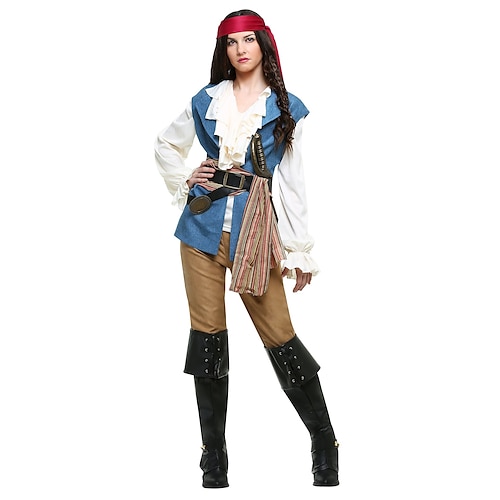 

Pirate Adults' Women's Cosplay Costume Outfits For Polyester Masquerade Vest Top Pants Belt Headwear