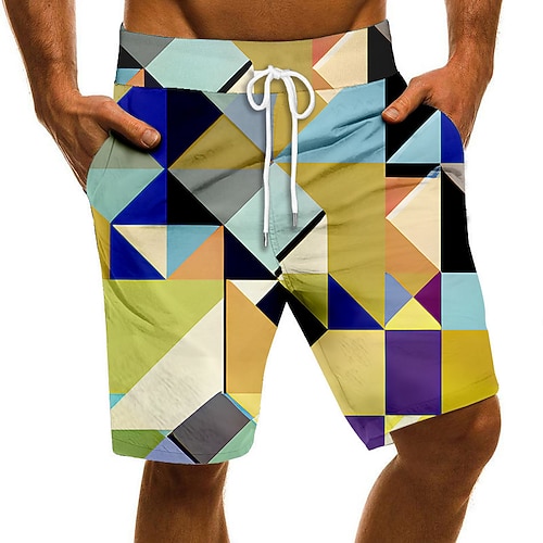 

Men's Swim Trunks Swim Shorts Quick Dry Board Shorts Bathing Suit with Pockets Drawstring Swimming Surfing Beach Water Sports Patchwork Spring Summer