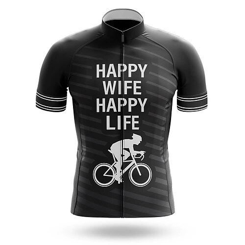 

21Grams Men's Cycling Jersey Short Sleeve Bike Jersey Top with 3 Rear Pockets Mountain Bike MTB Road Bike Cycling Breathable Quick Dry Moisture Wicking Reflective Strips Black Graphic Stripes