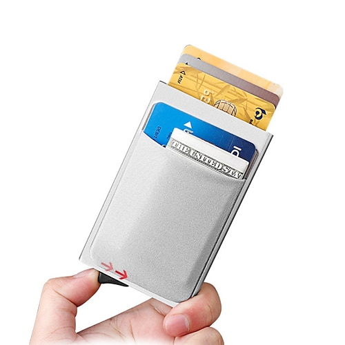 

Business Card Holder Case Metal Name Card Holder Luxury Pocket with Magnetic Shut for Women Men