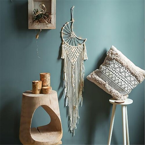 

Nordic Hand-woven Tapestry Moon Dream catcher 25102cm