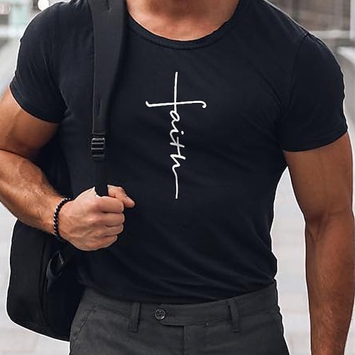

Men's Unisex T shirt Tee Hot Stamping Graphic Prints Letter Crew Neck Street Daily Print Short Sleeve Tops Designer Casual Big and Tall Sports Black / Summer