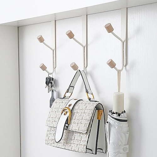 

4/6/10 Door Hanging Hook Punch Free Hats Bags Holder Tie Scarf Key Hooks Iron Wall Hanger Clothes Coats Rack Towel Shelf