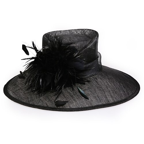 

Popular Flax Women Outdoor/Banquet/Casual/Travelings Hats With Feather