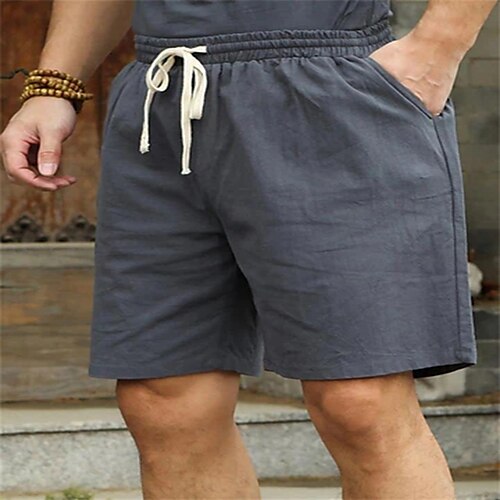 

Men's Simple Chic Modern Active Shorts Short Pants Casual Daily Micro-elastic Solid Colored Windproof Breathable Mid Waist Gray Khaki L XL XXL 3XL 4XL