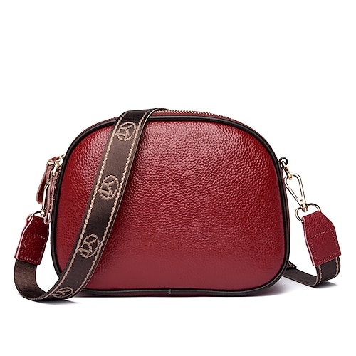 

Women's Sling Bags Crossbody Bag Shoulder Bag Handbag Cowhide Buttons Zipper Solid Color Daily Outdoor Green Black Blue Gray