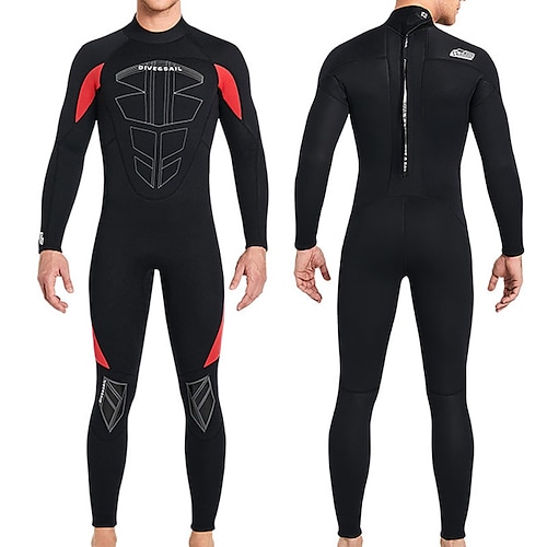 

Dive&Sail Men's Full Wetsuit 3mm SCR Neoprene Diving Suit Thermal Warm Windproof UPF50 High Elasticity Long Sleeve Full Body Back Zip Knee Pads - Swimming Diving Scuba Kayaking Patchwork Spring